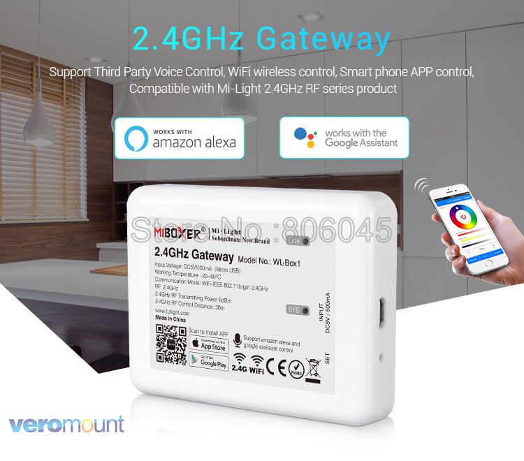 Milight 15W LED Downlight IP54 Waterproof AC86-265V RGB+CCT Dimmable Reccessed Light FUT069 WiFi Compatible 2.4G Wireless Remote