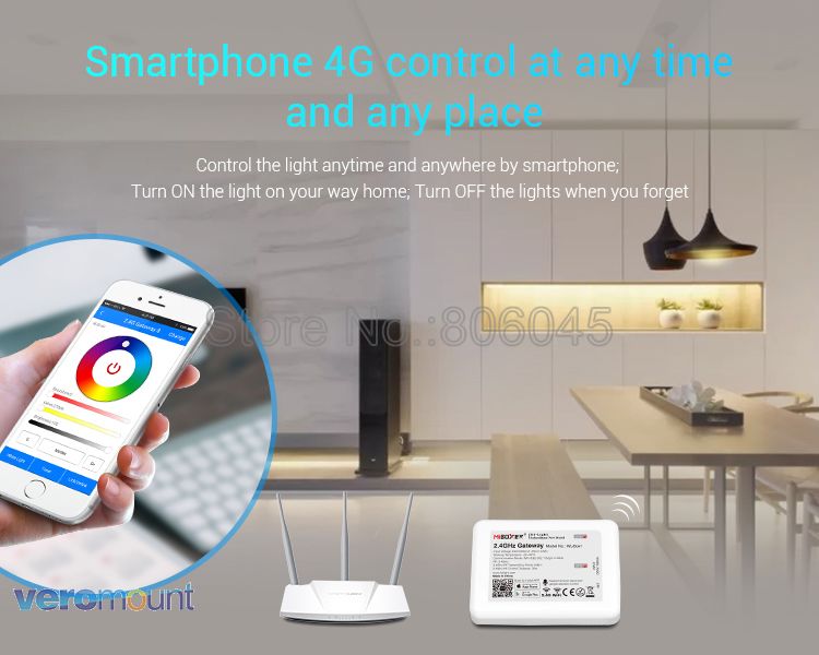 Milight 15W LED Downlight IP54 Waterproof AC86-265V RGB+CCT Dimmable Reccessed Light FUT069 WiFi Compatible 2.4G Wireless Remote