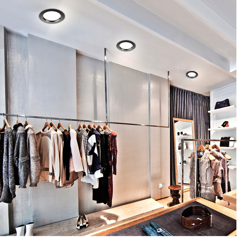 Ultra Bright Round black LED Downlight 3W 5W 7W 9W 12W 15W Aluminum AC110V 220V LED Down Light Red blue green Recessed Spot