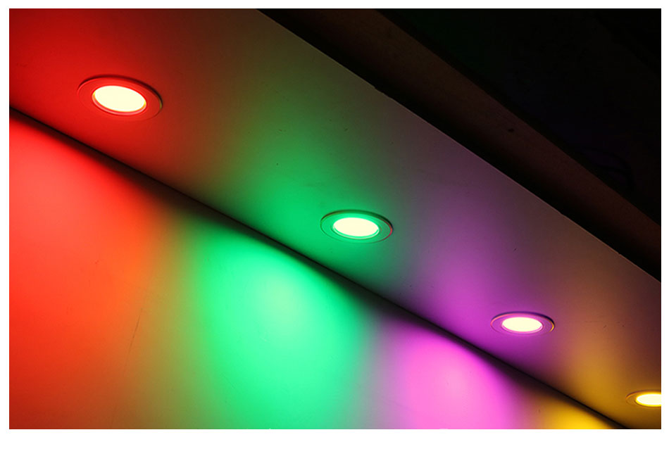 Ultra Bright Round black LED Downlight 3W 5W 7W 9W 12W 15W Aluminum AC110V 220V LED Down Light Red blue green Recessed Spot