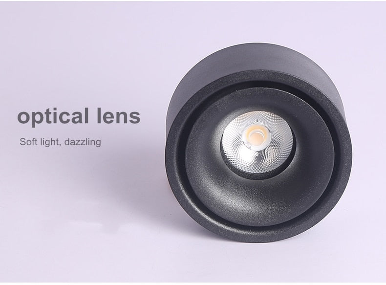 LED Downlight 1PCS round dimmable Led surface mounted spotlight COB non-opening ceiling spotlight 7W/12W living room surface mounted downlight