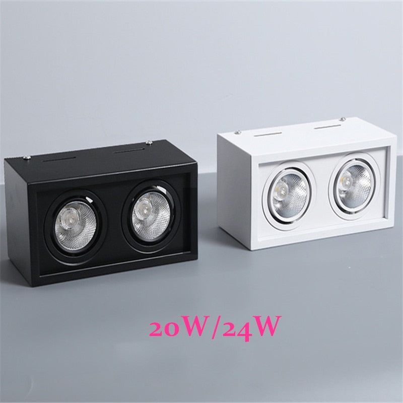 Super Brightness 1pcs AC 85-230V Square Surface Mounted LED COB Dimmable Downlights 10W 12W 20W 24W LED Ceiling Lamp Spot Light