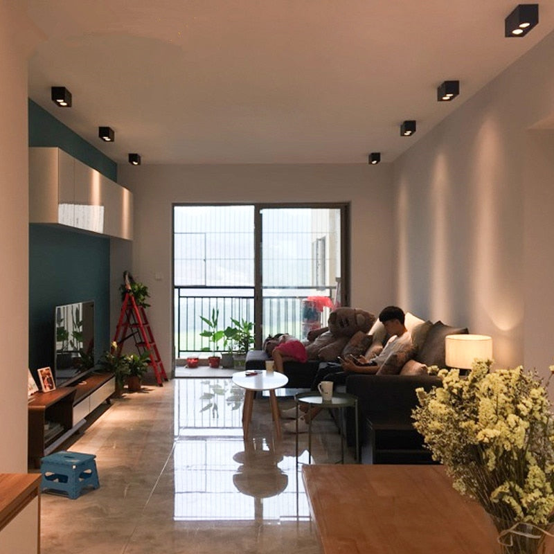 Super Brightness 1pcs AC 85-230V Square Surface Mounted LED COB Dimmable Downlights 10W 12W 20W 24W LED Ceiling Lamp Spot Light