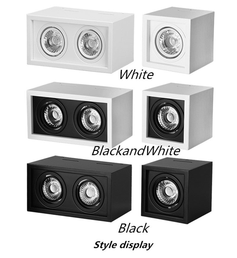 Super Brightness 1pcs AC 85-230V Square Surface Mounted LED COB Dimmable Downlights 10W 12W 20W 24W LED Ceiling Lamp Spot Light