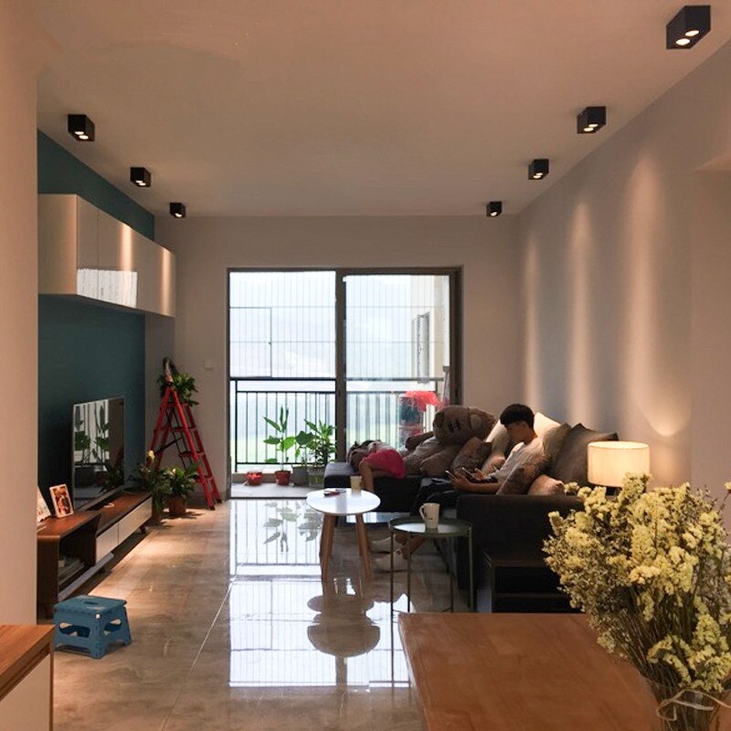 Super Brightness 1pcs AC 85-230V Square Surface Mounted LED COB Dimmable Downlights 10W 12W 20W 24W LED Ceiling Lamp Spot Light