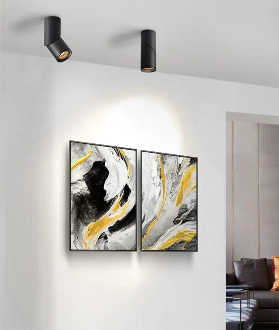 LED Ceiling Spotlight Surface Mounted Downlight 5W 7W 12W White/Black for Living Home Commercial Lighting New Design