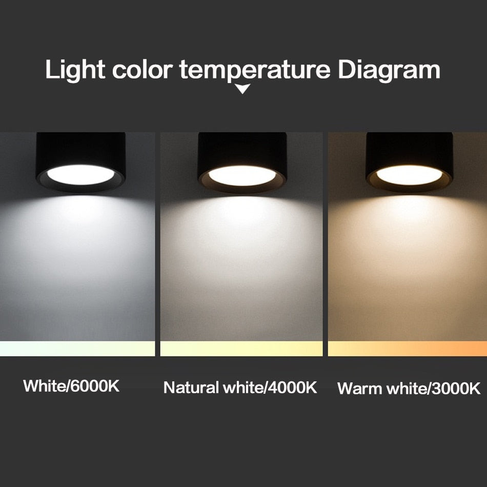 Surface Mounted LED Downlight 5W 7W 9W 12W 15W Ceiling Lamps Ultra Thin Driverless COB led spot light 85-240V Ceiling Lighting