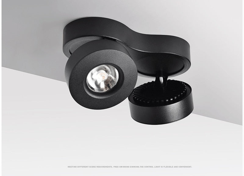 Dimmable Surface Mounted LED Downlights Angle Adjustable COB Ceiling Lamp Spot Lights 24w 20w Rotating LED Light AC85-265V