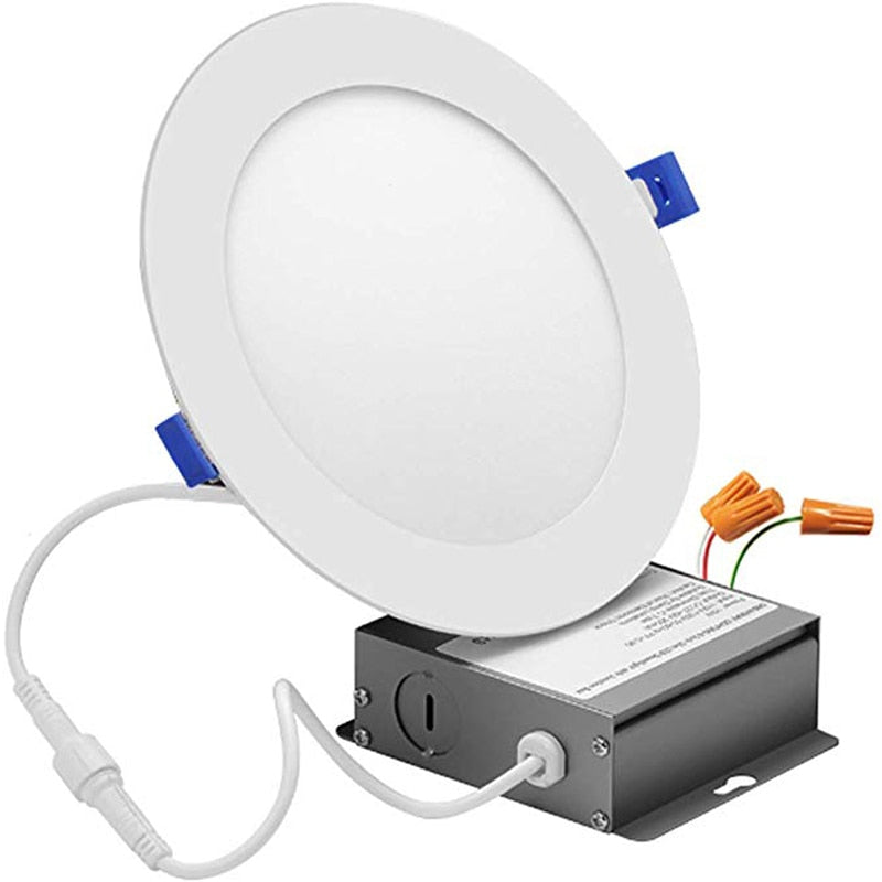 QLTEG 20pcs LED downlight 3W 6W 9W 12W 15W 18W 24W IC Rated LED Recessed Low Profile Slim Round Panel Light with Junction Box