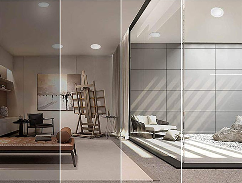 QLTEG 20pcs LED downlight 3W 6W 9W 12W 15W 18W 24W IC Rated LED Recessed Low Profile Slim Round Panel Light with Junction Box