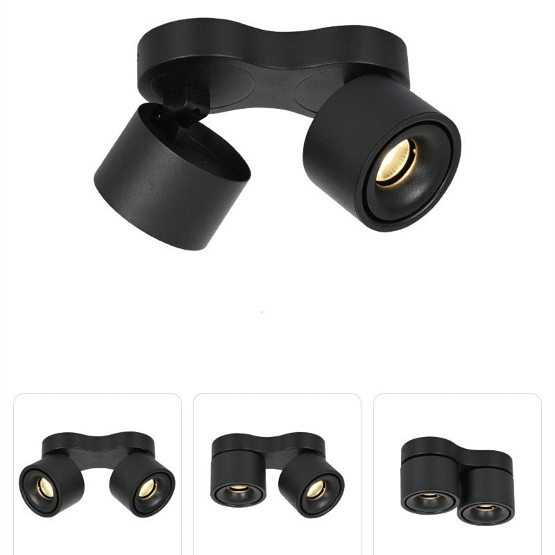 Dimmable Super Bright Rotating LED Downlights 20W 24W 30W 36W COB LED Ceiling Spot Lights AC110-220V LED Wall Lamp Indoor Lighting