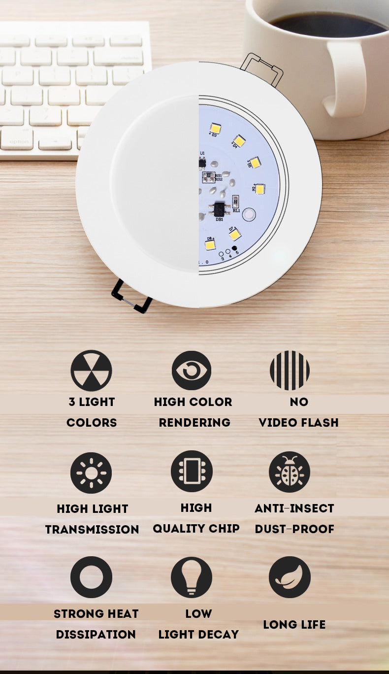 LED Downlight 3W 5W 7W Recessed Round LED Spot Lighting Bedroom Kitchen Indoor LED Down Light Lamp