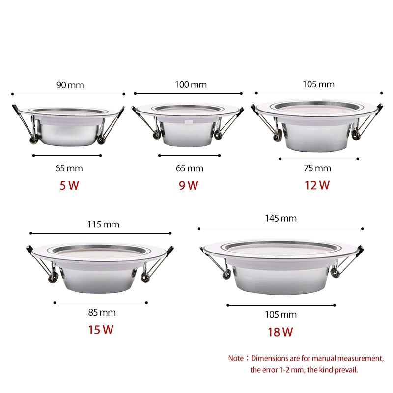KARWEN LED Downlight AC 220V 230V 240V 5W 9W 12W 15W 18W Ceiling light White Body Led spotlight for living room kitchen