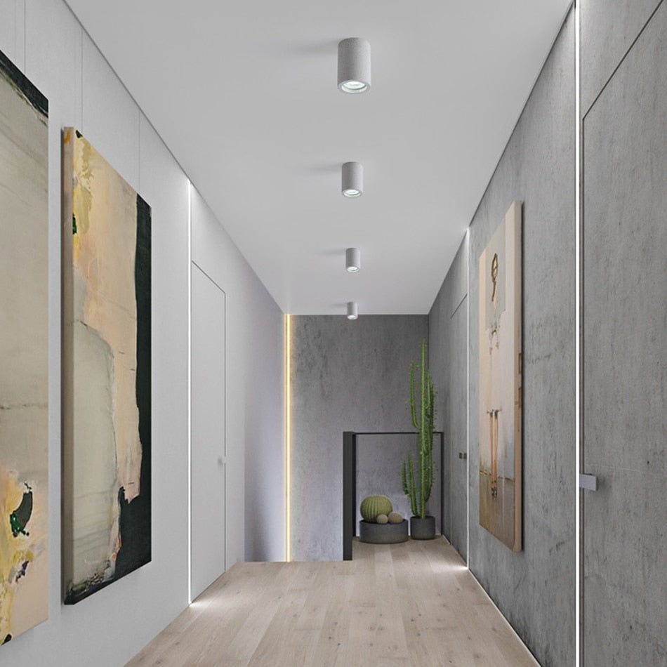 Industrial Style Cement Spotlight Bedside Hanging Wire GU10 Foyer Restaurant Coffee Decoration Downlight Retro Spotlights