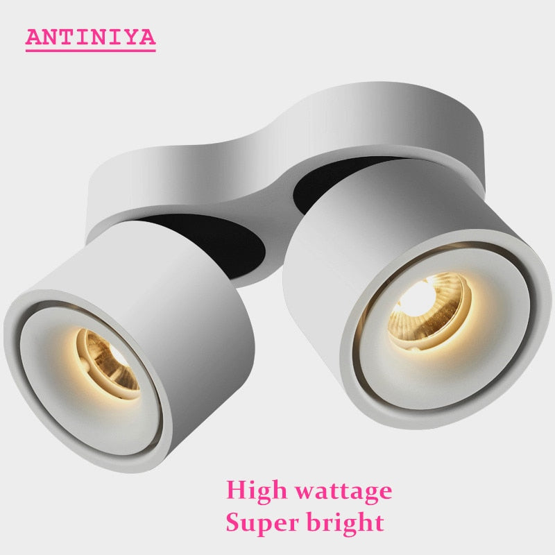 Dimmable Rotating Surface Mounted LED Downlights 20W 24W 30W 36W COB LED Ceiling Lamp Spot Lights AC85~265V LED Indoor Lighting