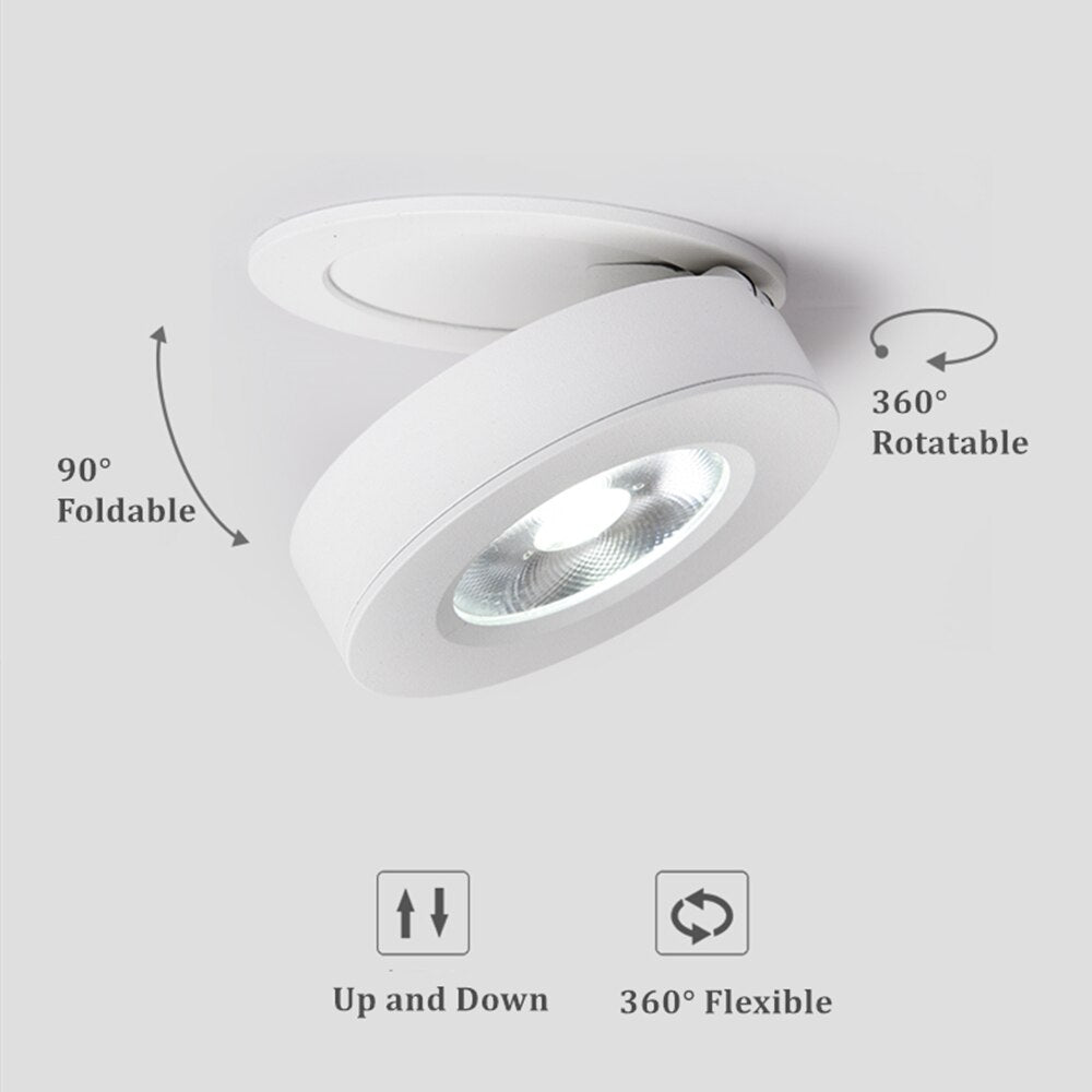 Angle Adjustable LED Ceiling Recessed Downlight 360 Degree Rotatable 3W 5W 7W 10W Ceiling Spot Light 3000K/4000K/6000K 220V