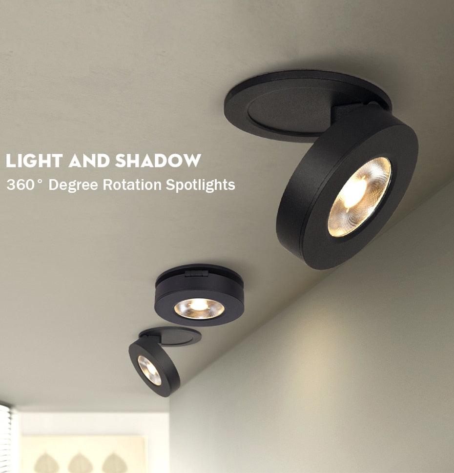 Angle Adjustable LED Ceiling Recessed Downlight 360 Degree Rotatable 3W 5W 7W 10W Ceiling Spot Light 3000K/4000K/6000K 220V