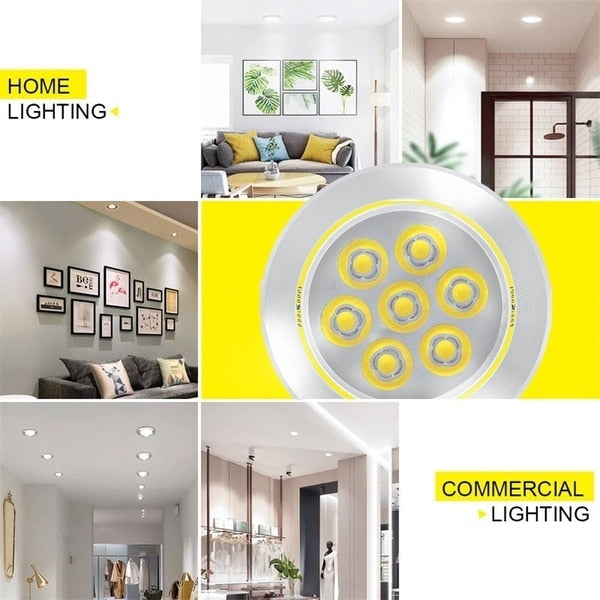 JUNEJOUR 10 PCS 3/5/7W 220-240V Dimmable LED Ceiling Downlight Recessed Cabinet Wall Spot Light Down Lamp Spot Light