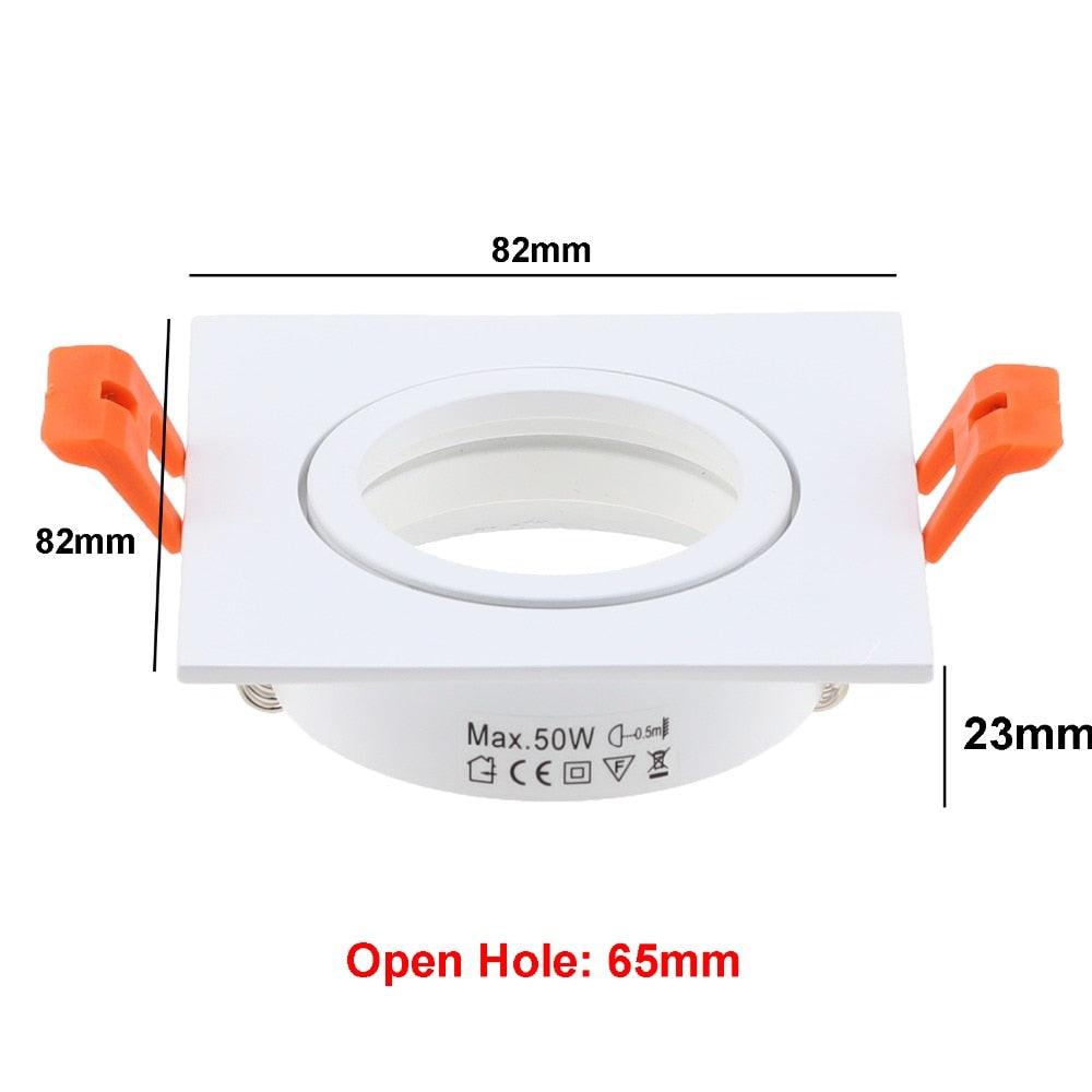 10PCS Black White Silver Round Recessed LED Ceiling Light Adjustable Frame MR16 GU10 Bulb Fixture Downlight Holder Cutout 65mm - LED Lights For Sale : Affordable LED Solutions : Wholesale Prices