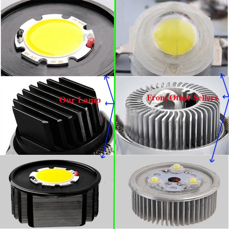 Recessed LED Ceiling Downlight 5W 7W 10W 15W 20W 25W Dimmable COB Down Light Lamp AC85V-265V White/Warm LED Spot light