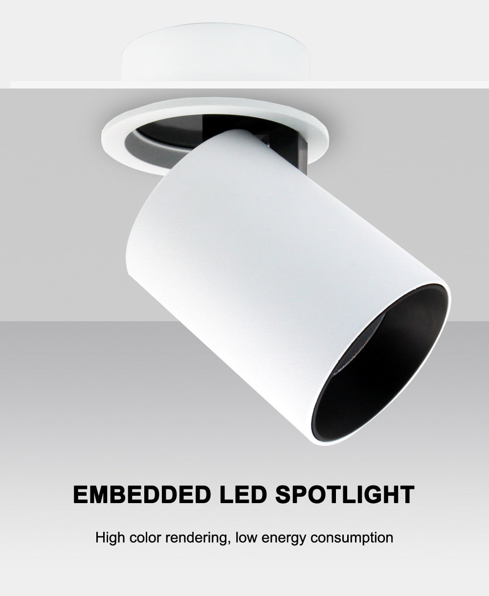 LED Downlight Dimmable 7W 12W Modern Recessed Ceiling Spotlight Artwork Adjustable Loft Décor's Lamps Led Spot Lights