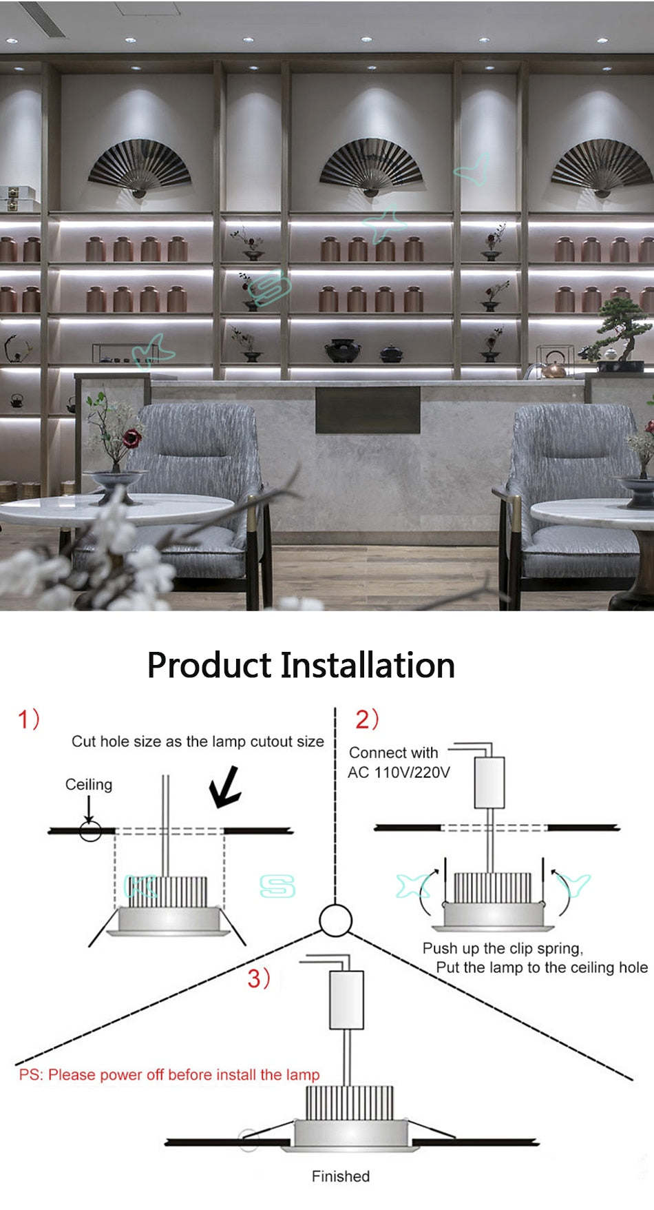 LED mini 10 pcs Downlight Under Cabinet Spot Light 3W for Ceiling Recessed Lamp AC85-265V Dimmable Down lights with driver
