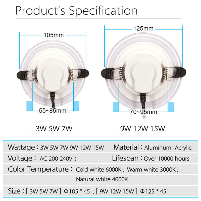 American Golden Edge Brown Resin Led Downlight 3W 5W 7W 220V 110V Hole 6 9Cm Hallway Living Room Kitchen Spotlight Recessed Lamp