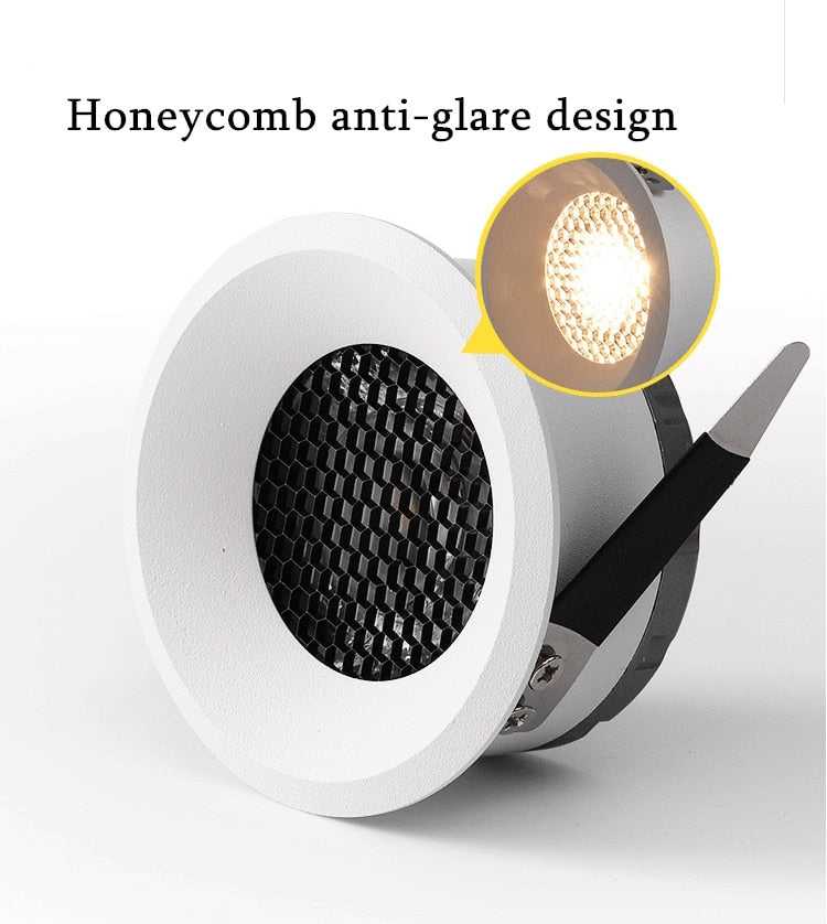 New 2020 Honeycomb Nest Anti Glare Lens COB Recessed Downlight 5W 7W 12W 15W Round LED Ceiling Spot Light Pic Background