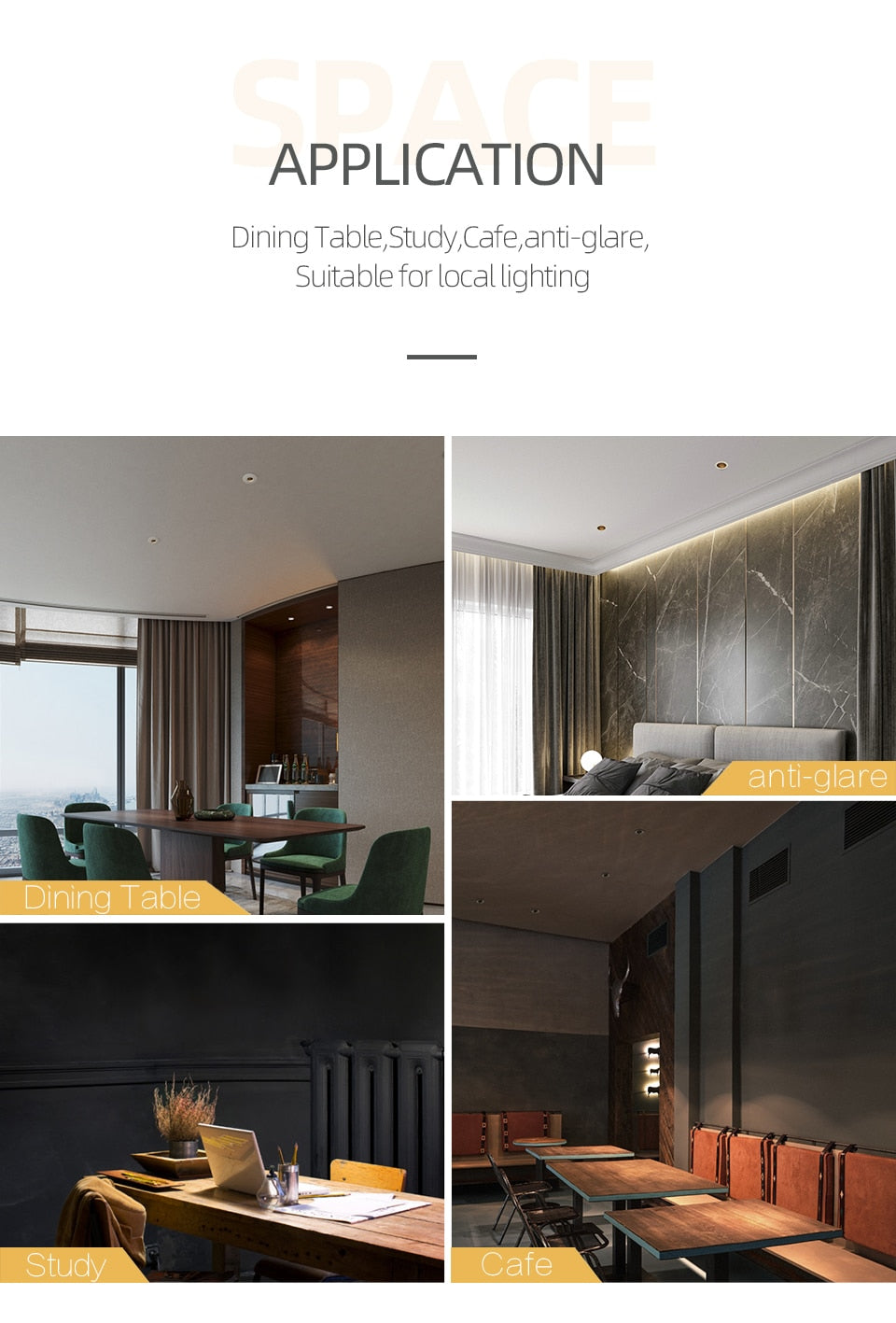 Aisilan LED Ultra-thin spot light honeycomb anti-glare downlight living room bedroom Aperture size 7.5CM hole light