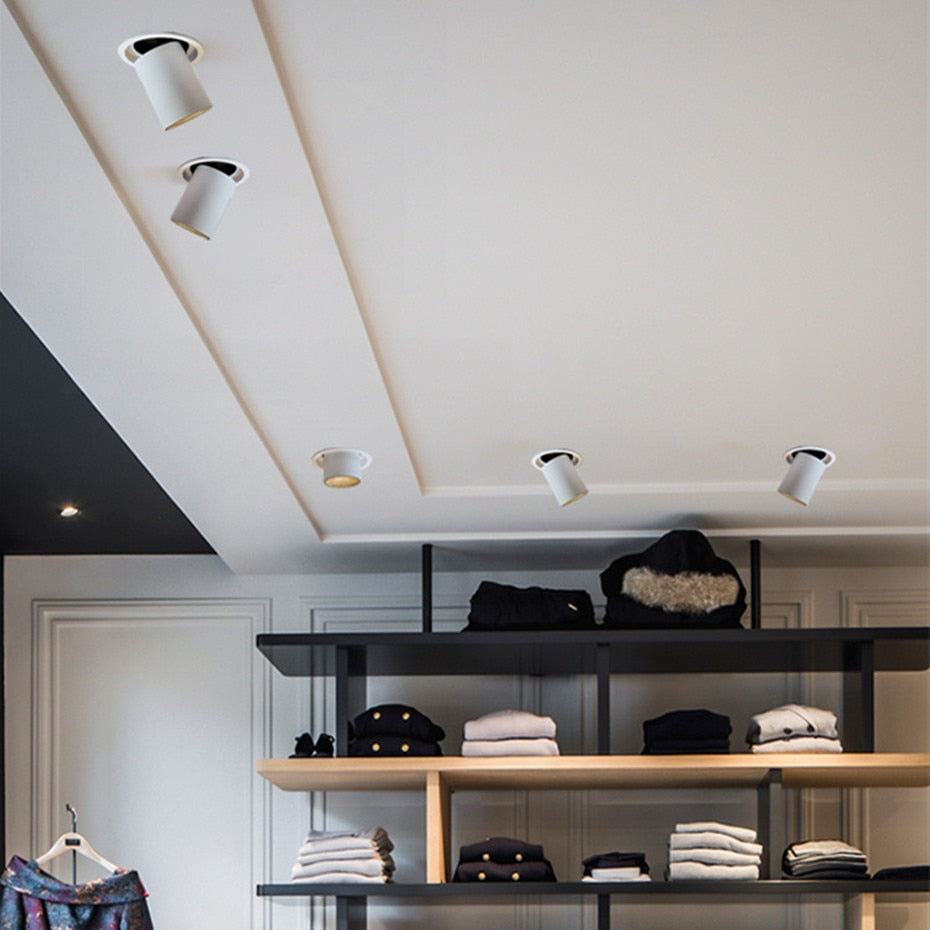 Dimmable Recessed 7W 12W Led Downlight Indoor Ceiling Lamp Angle Adjustable Spot Led Lighting For Living Room Clothes Store