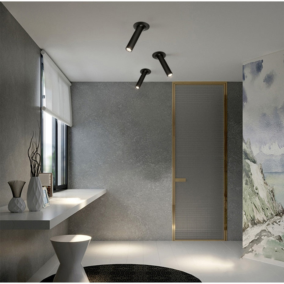 Modern Led Downlight 12W Long Tube Recessed In Ceiling Downlight Length 120mm 200mm Angle Adjustable Spot Lighting Led Spot Lamp