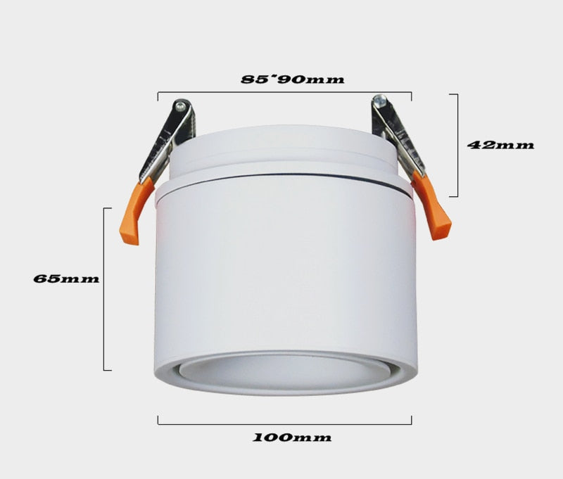 Foldable Recessed Dimmable COB LED Downlights 7W 10W 12W 15W LED Ceiling Spot lights AC110-240V LED Ceiling Lamp Indoor Lighting