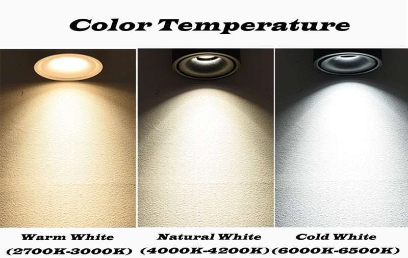 Foldable Recessed Dimmable COB LED Downlights 7W 10W 12W 15W LED Ceiling Spot lights AC110-240V LED Ceiling Lamp Indoor Lighting