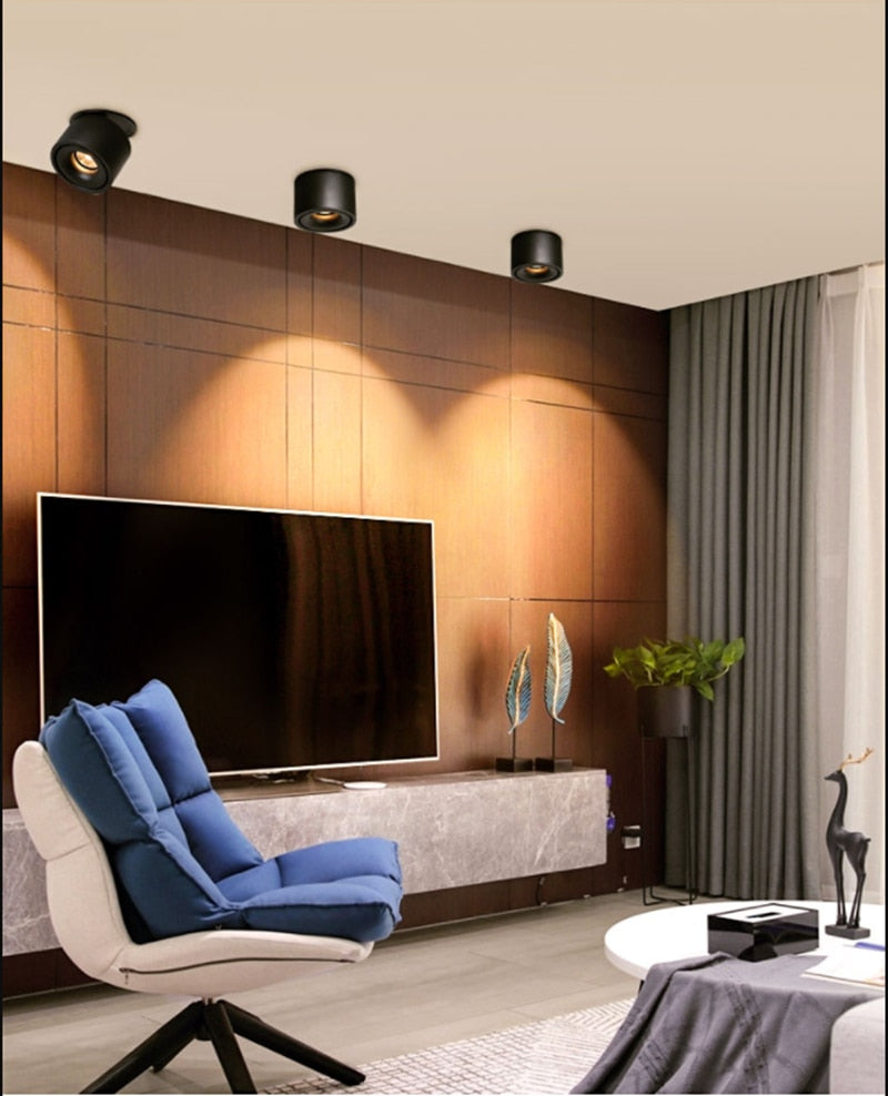 Foldable Recessed Dimmable COB LED Downlights 7W 10W 12W 15W LED Ceiling Spot lights AC110-240V LED Ceiling Lamp Indoor Lighting