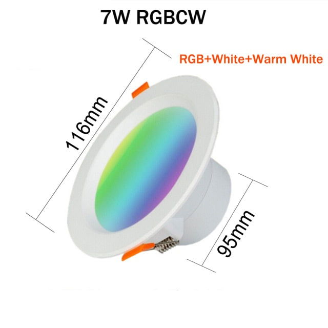 RGB LED Down Light WiFi Smart life Ceiling Downlight Phone App Control Warm Cold White Change Color by Alexa Google Home 5/7/9W