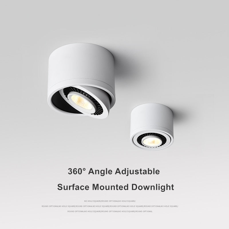 Dimmable Surface Mounted LED COB Downlight 5W/7W/9W/15W LED Lamp AC85V-265V Ceiling Spot Light with LED Driver White/Warm White