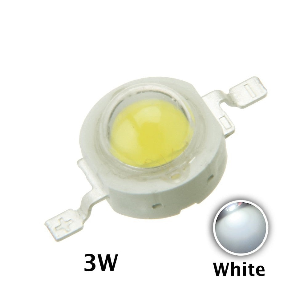 Real Full Watt 1W 3W High Power LED lamp Bulb Diodes 10-1000pcs SMD 110-120LM LEDs Chip For 3W - 18W Spot light Downlight