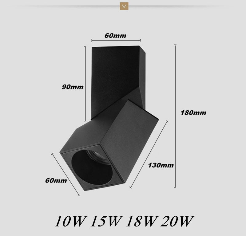 Dimmable Folding Rotation LED Downlights 10W 15W 20W COB LED Ceiling Spot Lights AC85~265V LED Background Lamps Indoor Lighting