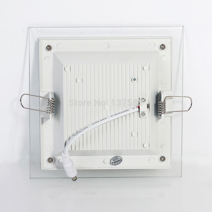 LED 6W 9W 12W 18W glass ceiling recessed downlight square panel light kitchen light 10pcs/lot