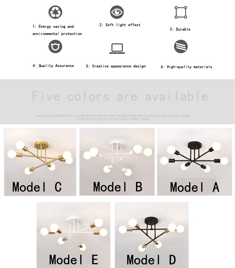 Modern Creative Lighting Warm And Romantic Golden Bedroom Modern Minimalist Personality Living Room Dining Room Ceiling Lamps