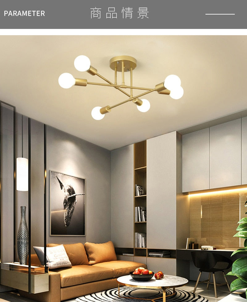 Modern Creative Lighting Warm And Romantic Golden Bedroom Modern Minimalist Personality Living Room Dining Room Ceiling Lamps
