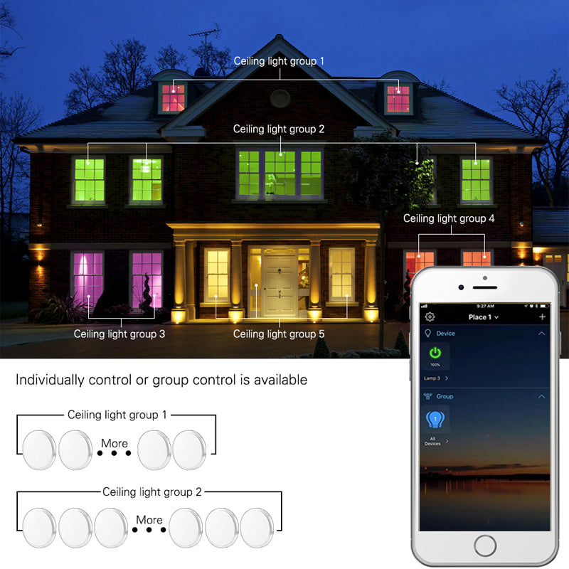 LED Downlight Smart Surface Mounted Spot Lamp Tuya Smart Home App WIFI Ceiling Lights Modern Indoor lighting Dimmable RGB CW WW