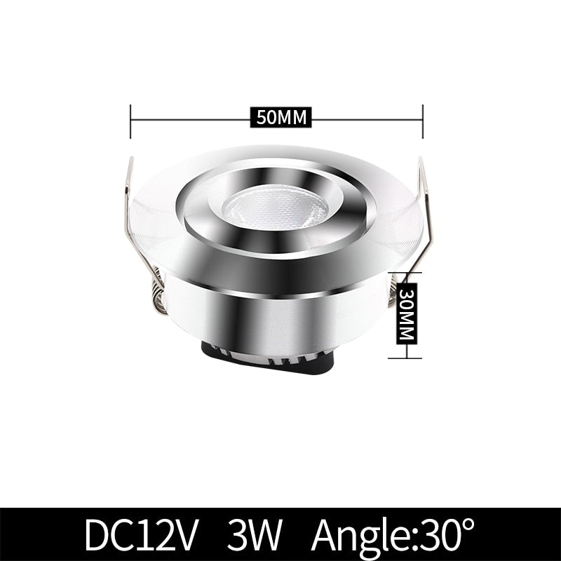 Spot 12V mini Built-in LED living room clothing store ceiling spotlight adjustable angle embedded 3W Built in downlight