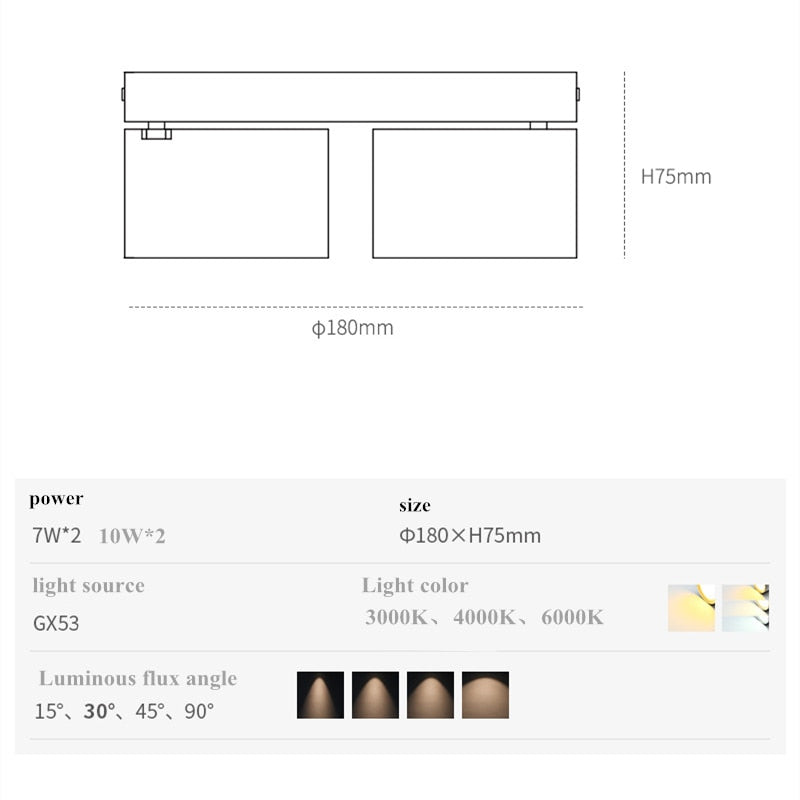 Spotlight 14W 24W AC110V-240V led downlight adjustable angle aisle corridor ceiling spotlight