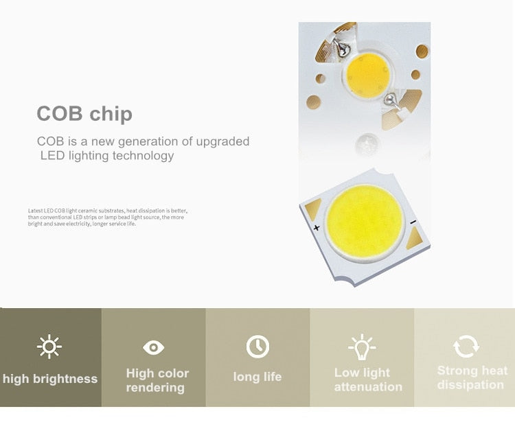 Dimmable creative three-head spotlight 7W/12W round led ceiling home living room surface mounted cob spotlight downlight