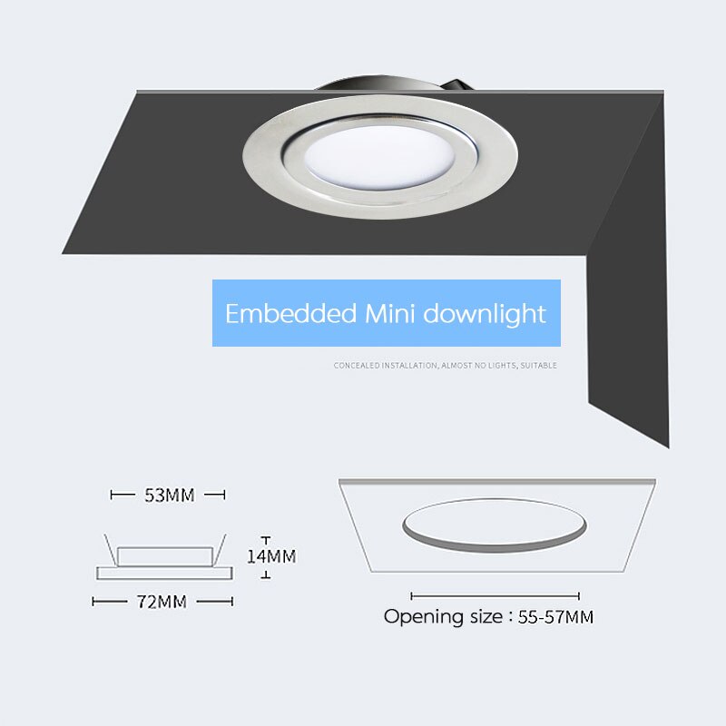 IP65 Downlight 3W 5W 7W DC 12V Stainless Steel 304 LED Safety Voltage Downlights for Home Kitchen Dining Spot Lighting 14mm Slim