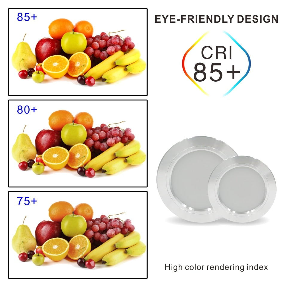 LED Downlight Silver Ultra Thin Aluminum 5W 9W 12W 15W 18W Down Light 220V 230V 240V Round Recessed Spot Lighting