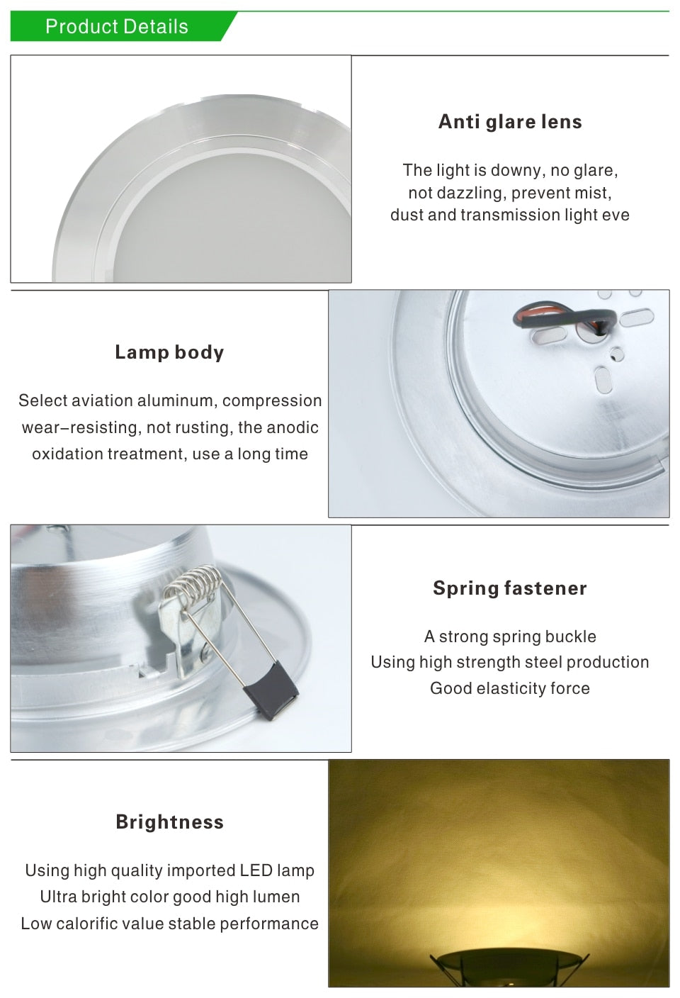 LED Downlight Silver Ultra Thin Aluminum 5W 9W 12W 15W 18W Down Light 220V 230V 240V Round Recessed Spot Lighting