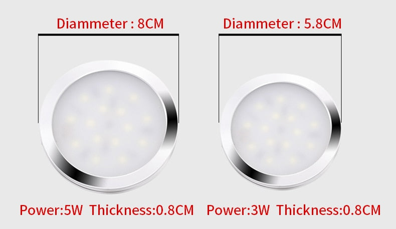 Cabinet spotlight household ultra-thin 8mm showcase surface mounted LED panel light DC12V kitchen furniture mini small downlight