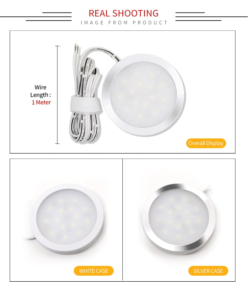 Cabinet spotlight household ultra-thin 8mm showcase surface mounted LED panel light DC12V kitchen furniture mini small downlight